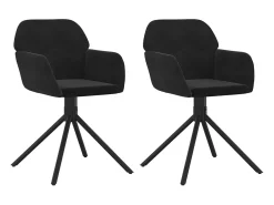Sillas de comedor giratorias 2 unidades terciopelo negro