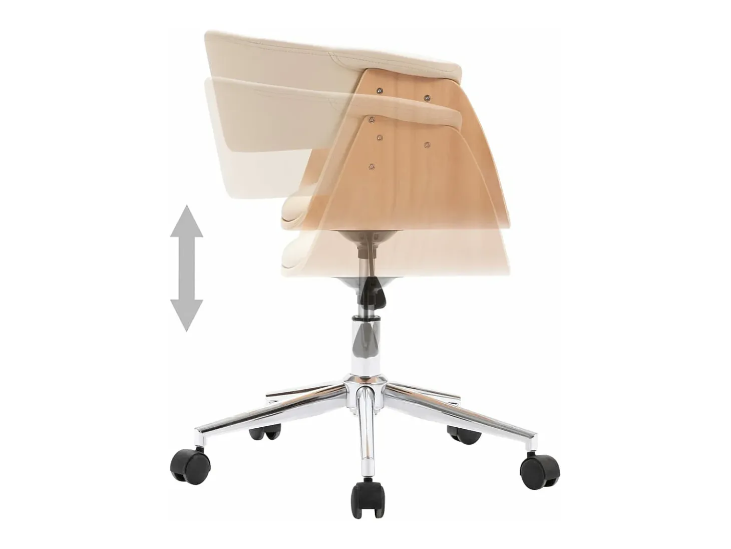 Sillas de comedor giratorias 4 unidades cuero sintético color crema