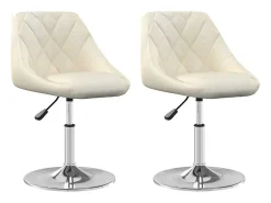 Sillas de comedor giratorias 2 unidades terciopelo crema