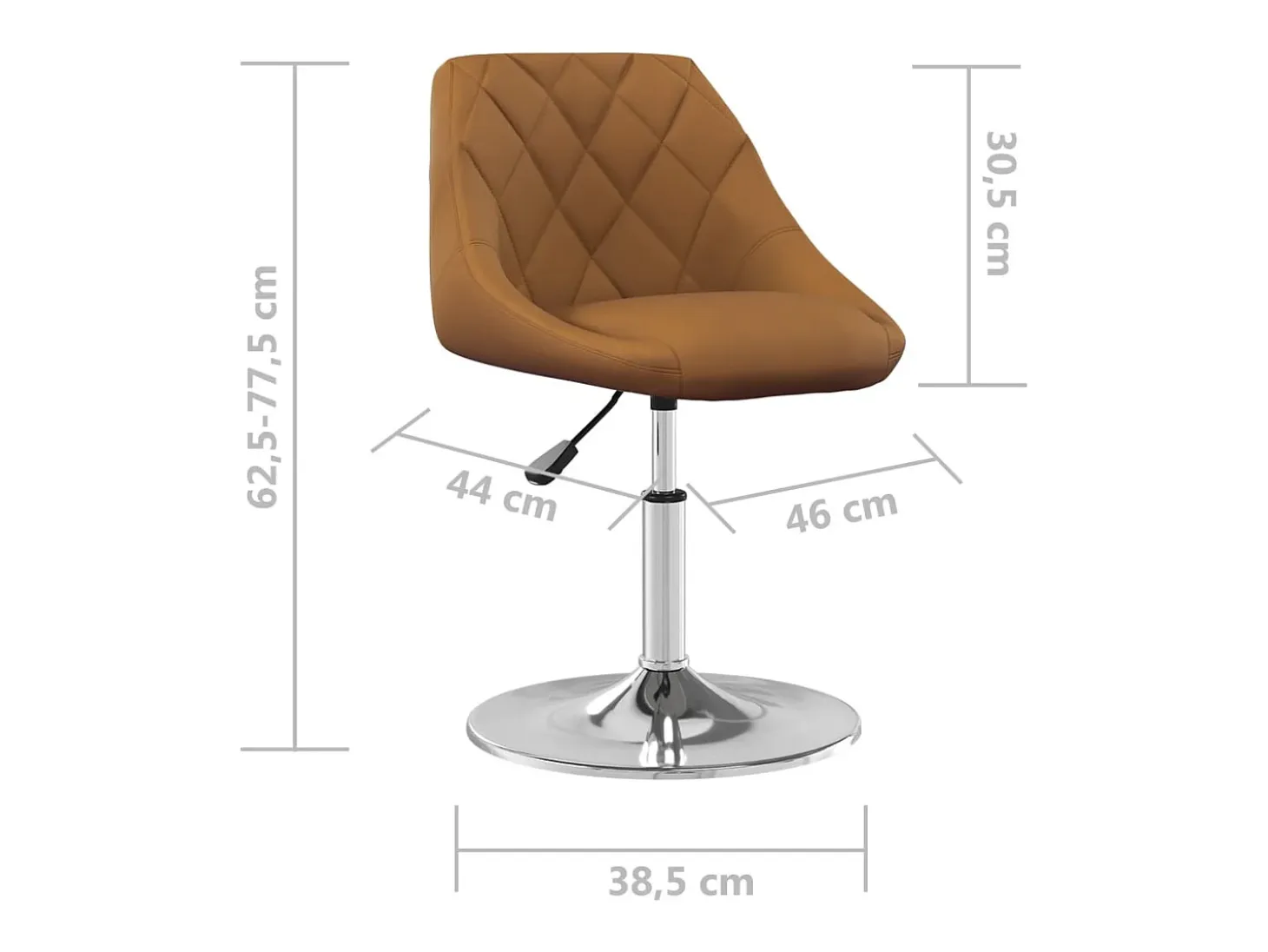 Sillas de comedor giratorias 2 unidades terciopelo marrón
