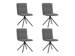 Sillas de comedor giratorias 4 unidades tela gris oscuro