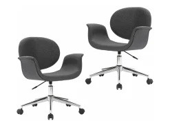 Sillas de comedor giratorias 2 unidades tela gris