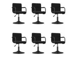 Sillas de comedor giratorias 6 unidades terciopelo negro