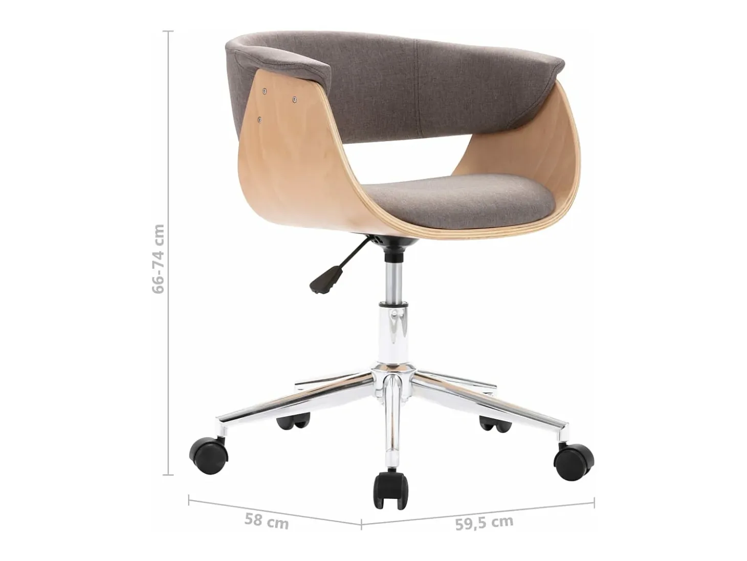 Sillas de comedor giratorias 4 unidades tela taupe