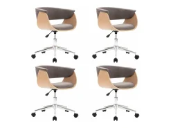Sillas de comedor giratorias 4 unidades tela taupe