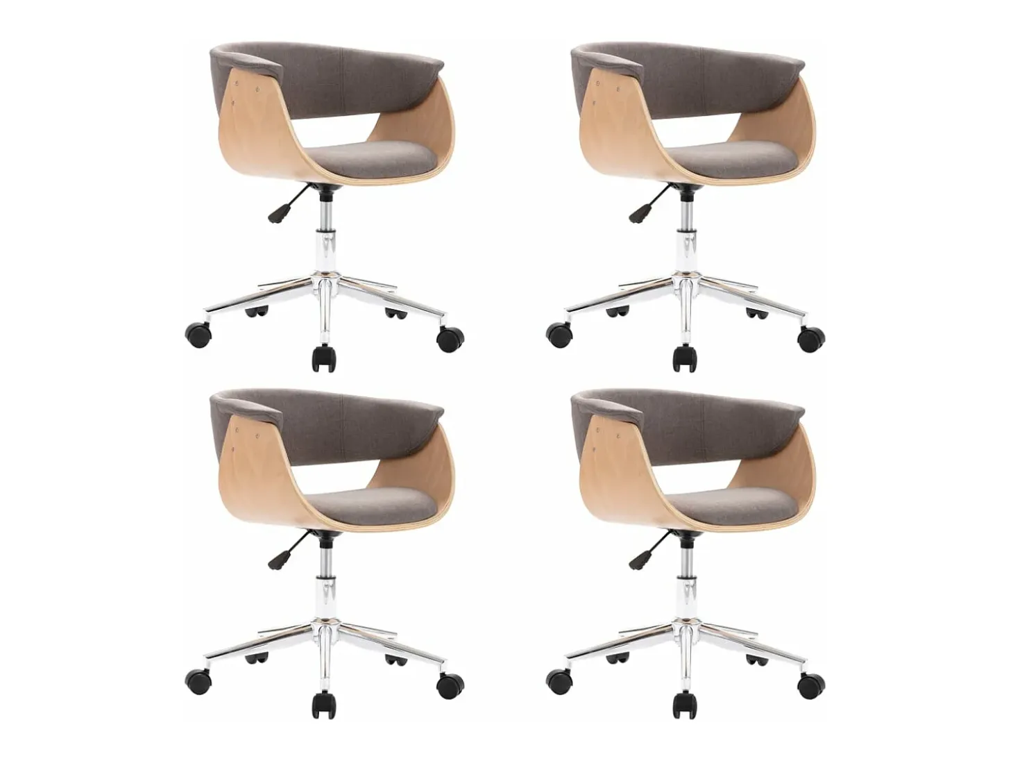 Sillas de comedor giratorias 4 unidades tela taupe