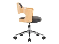 Sillas de comedor giratorias 4 unidades madera curvada y cuero negro
