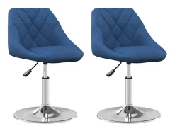 Sillas de comedor giratorias 2 uds terciopelo azul