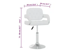 Sillas de comedor giratorias 4 unidades cuero sintético blanco