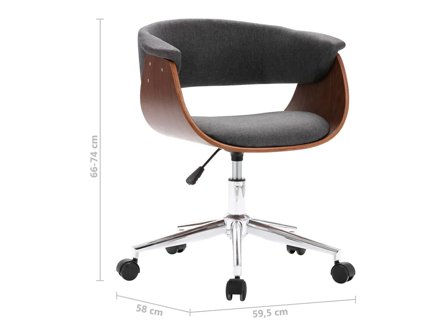 Sillas de comedor giratorias 6 unidades tela gris