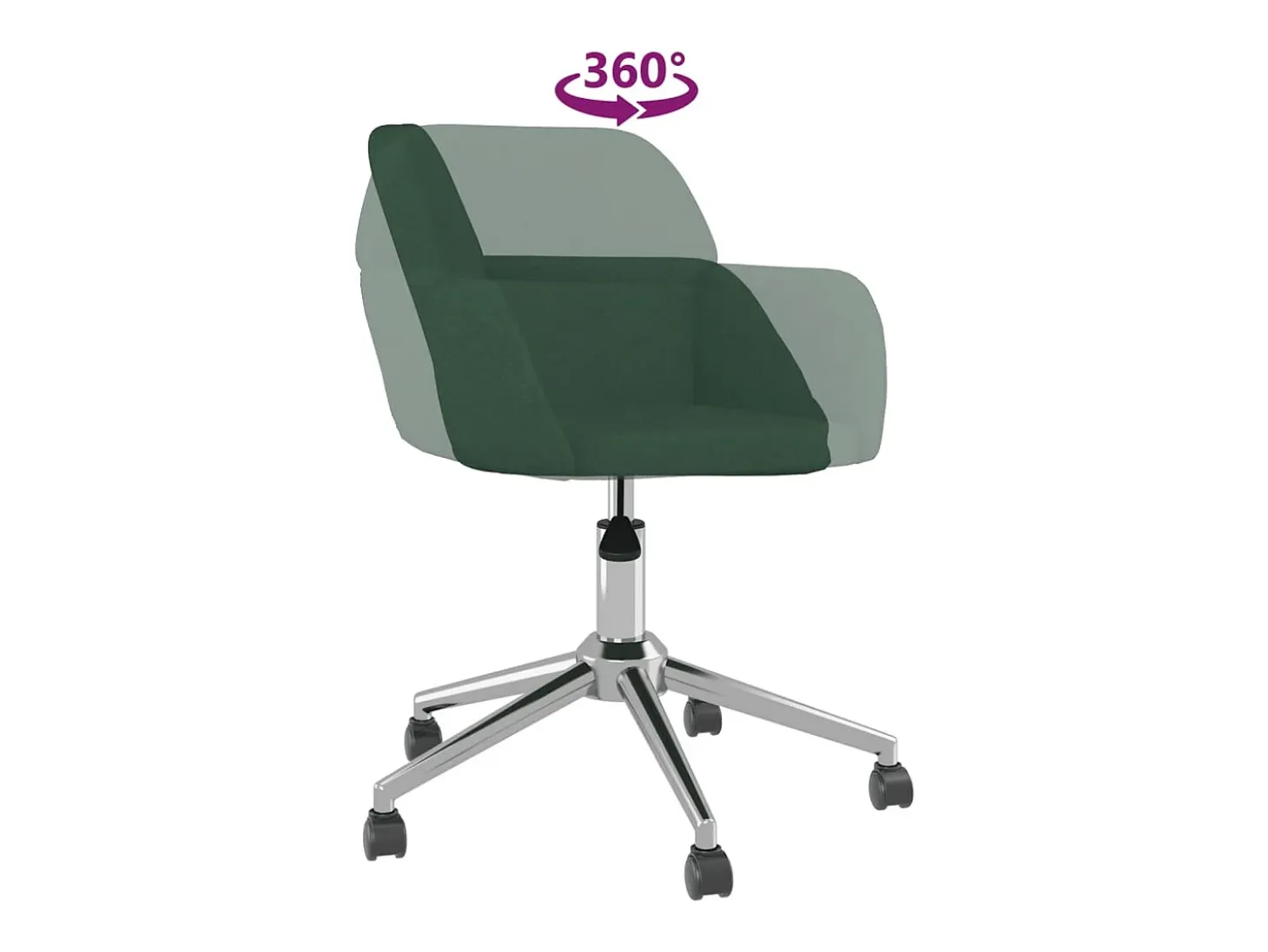 Sillas de comedor giratorias 2 unidades tela verde oscuro
