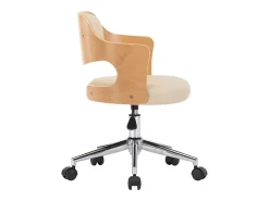 Sillas de comedor giratorias 2 uds madera curvada cuero crema