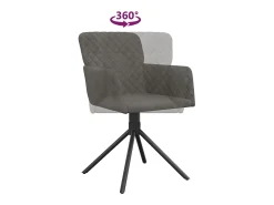 Sillas de comedor giratorias 2 unidades terciopelo gris oscuro