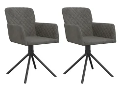 Sillas de comedor giratorias 2 unidades terciopelo gris oscuro