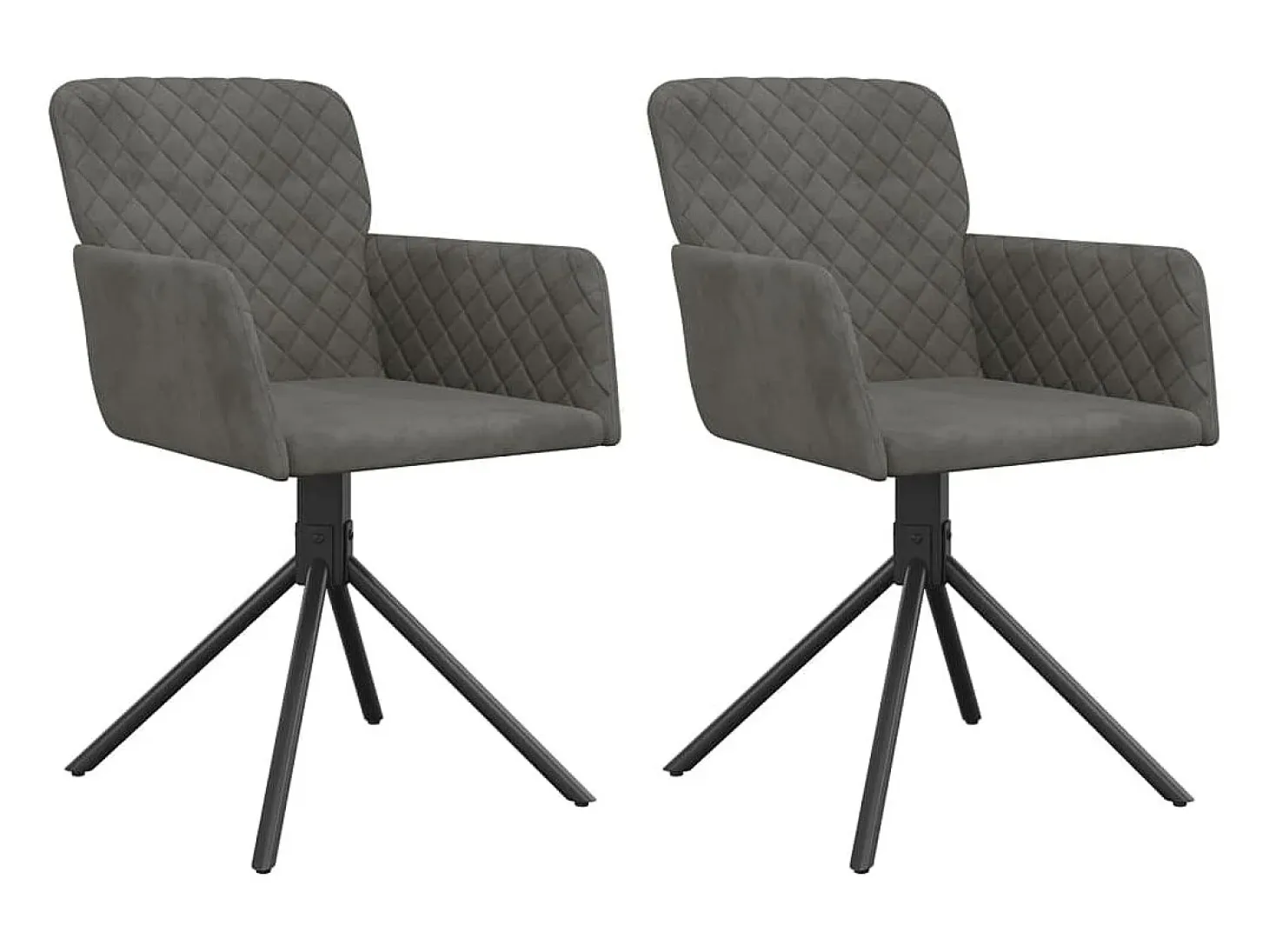 Sillas de comedor giratorias 2 unidades terciopelo gris oscuro