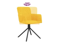 Sillas de comedor giratorias 2 unidades terciopelo amarillo