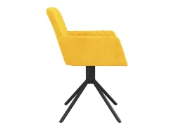 Sillas de comedor giratorias 2 unidades terciopelo amarillo