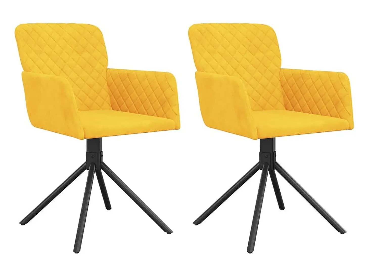 Sillas de comedor giratorias 2 unidades terciopelo amarillo