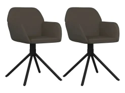 Sillas de comedor giratorias 2 unidades terciopelo gris oscuro