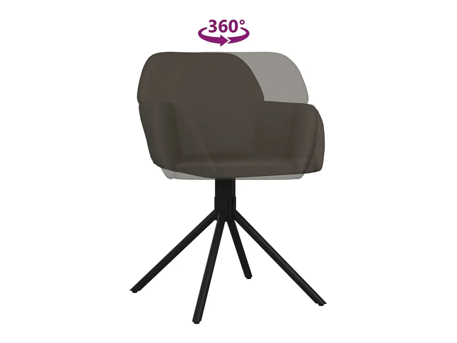 Sillas de comedor giratorias 2 unidades terciopelo gris oscuro