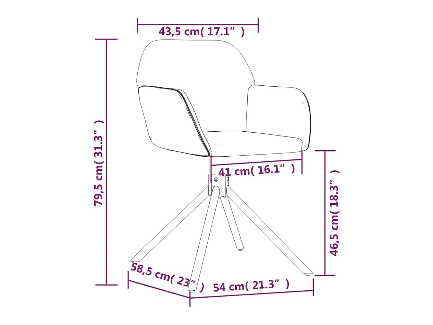 Sillas de comedor giratorias 2 unidades terciopelo gris oscuro