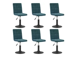 Sillas de comedor giratorias 6 unidades terciopelo azul