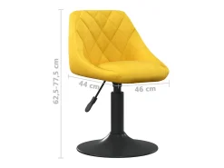Sillas de comedor giratorias 2 unidades terciopelo amarillo mostaza