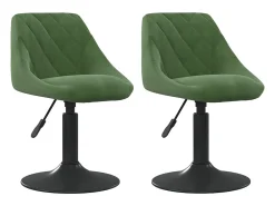 Sillas de comedor giratorias 2 unidades terciopelo verde oscuro