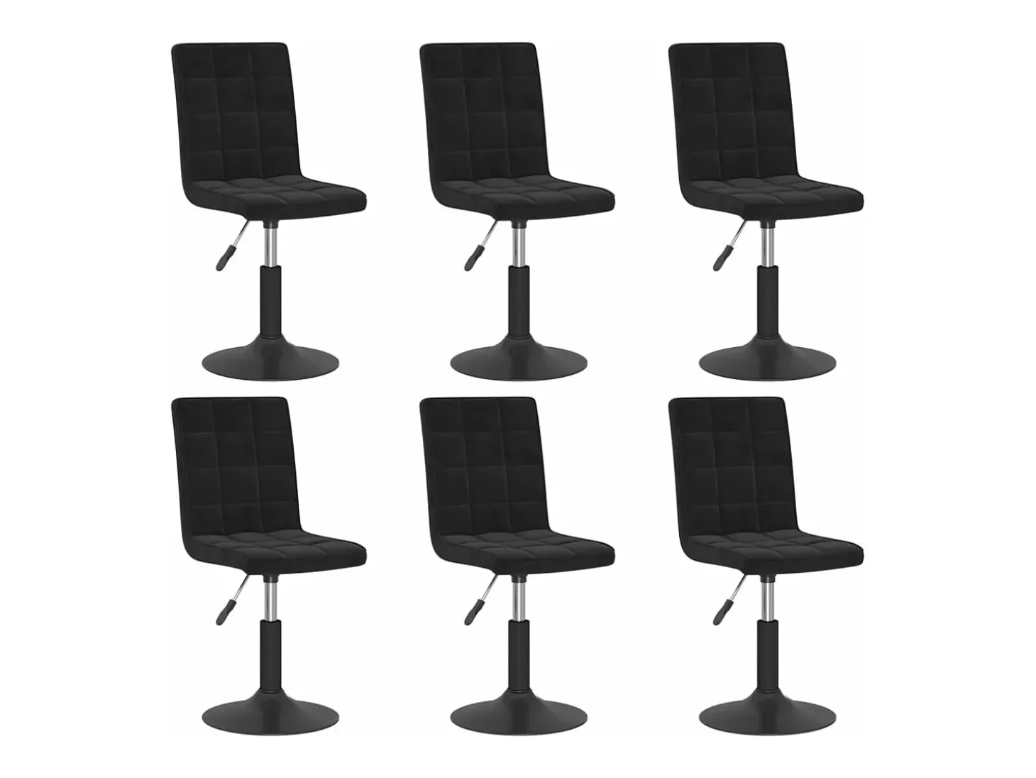 Sillas de comedor giratorias 6 unidades terciopelo negro