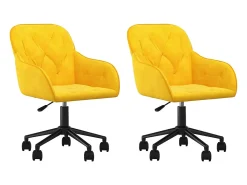 Sillas de comedor giratorias 2 unidades terciopelo amarillo