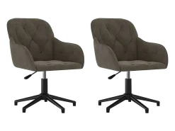 Sillas de comedor giratorias 2 unidades terciopelo gris oscuro