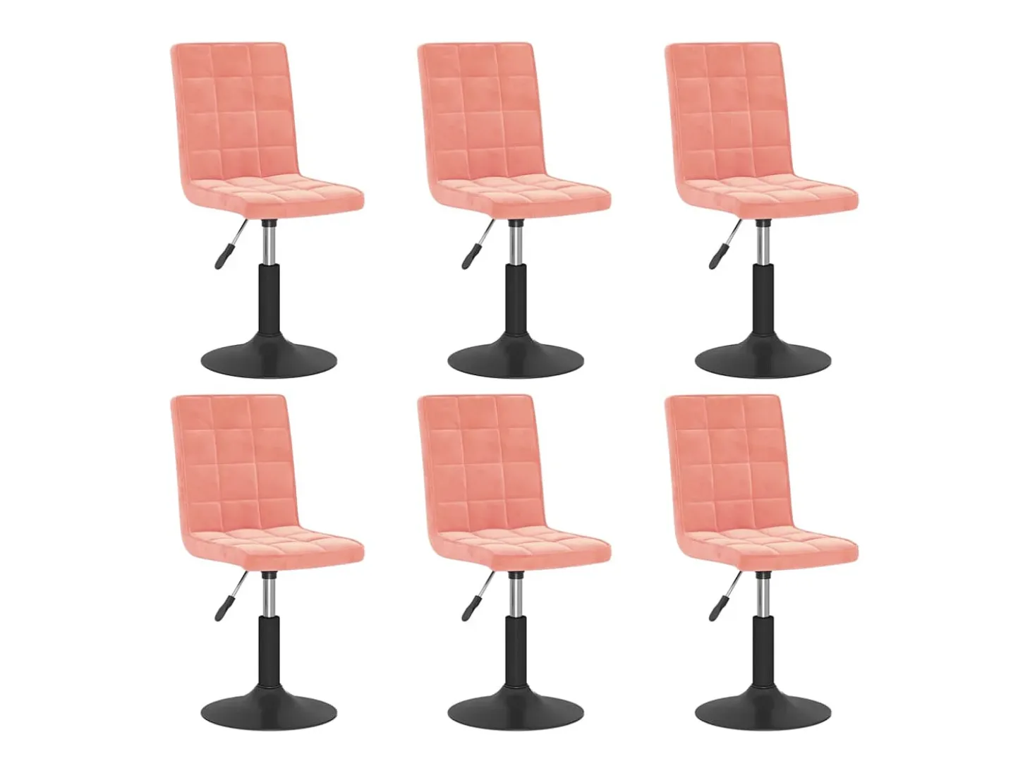 Sillas de comedor giratorias 6 unidades de terciopelo rosa
