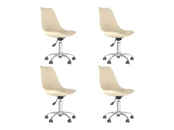 Sillas de comedor giratorias 4 unidades tela crema