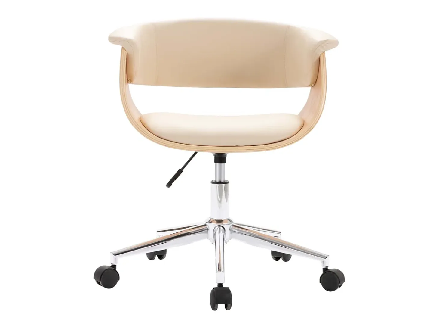 Sillas de comedor giratorias 6 unidades cuero sintético crema