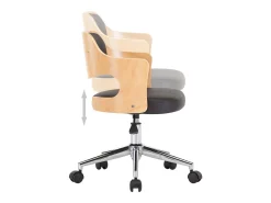 Sillas de comedor giratorias 6 unidades madera curvada y cuero negro