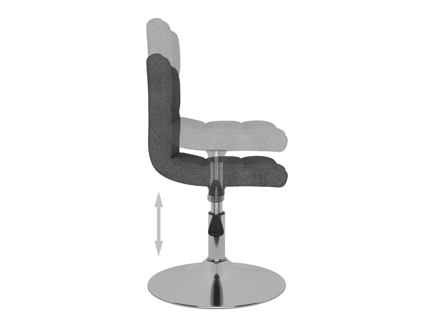 Sillas de comedor giratorias 4 unidades tela gris oscuro