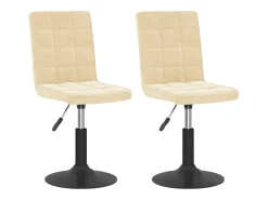 Sillas de comedor giratorias 2 unidades terciopelo crema
