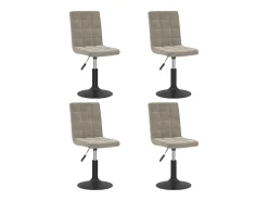 Sillas de comedor giratorias 4 unidades de terciopelo gris claro