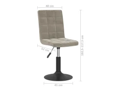Sillas de comedor giratorias 4 unidades de terciopelo gris claro