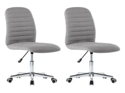 Sillas de comedor giratorias 2 unidades tela gris claro