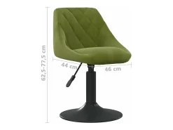 Sillas de comedor giratorias 6 unidades terciopelo verde claro