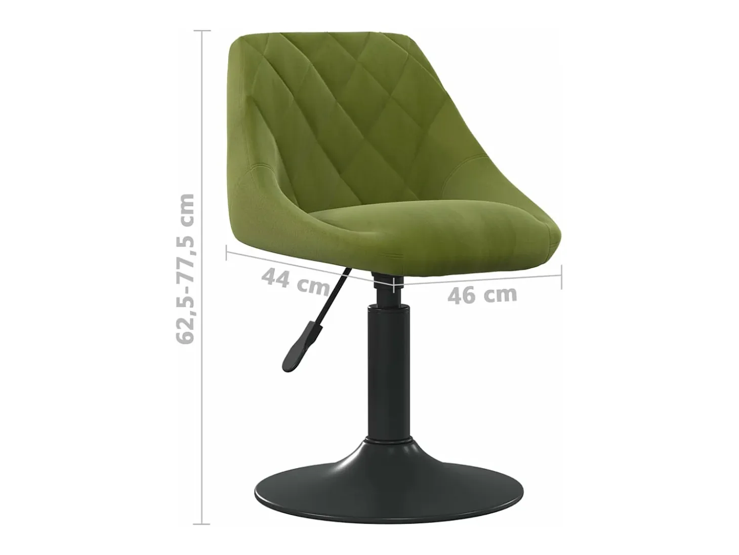 Sillas de comedor giratorias 6 unidades terciopelo verde claro