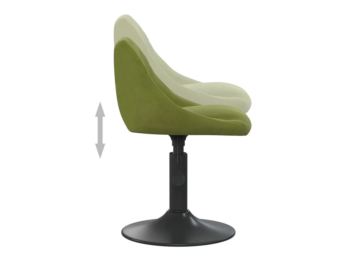 Sillas de comedor giratorias 6 unidades terciopelo verde claro