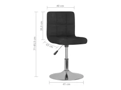 Sillas de comedor giratorias 6 unidades tela negro