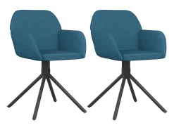 Sillas de comedor giratorias 2 unidades terciopelo azul