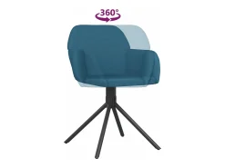 Sillas de comedor giratorias 2 unidades terciopelo azul