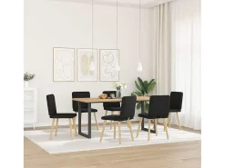 Sillas de comedor giratorias 6 unidades tela negras
