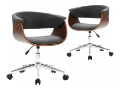 Sillas de comedor giratorias 2 unidades tela gris