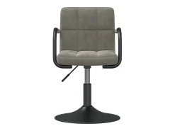 Sillas de comedor giratorias 2 uds de terciopelo gris claro