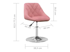 Sillas de comedor giratorias 2 unidades terciopelo rosa